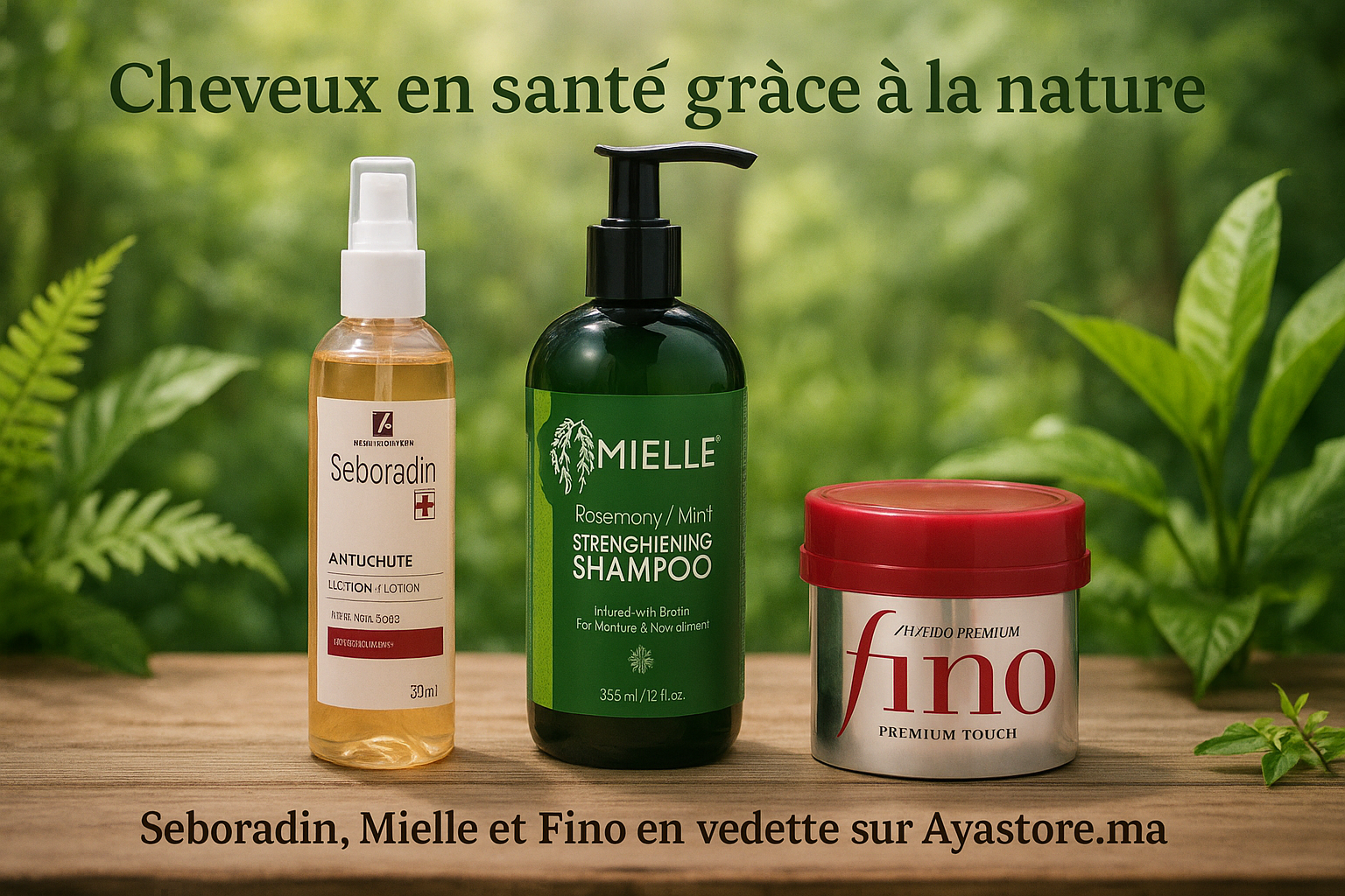 Cheveux en santé grâce à la nature : Seboradin, Mielle et Fino en vedette sur Ayastore.ma